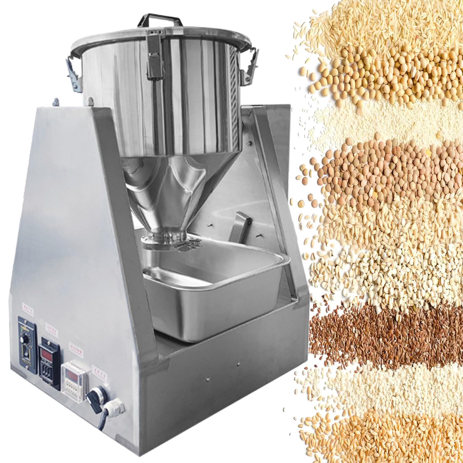 Miscelatore per polveri secche, miscelatore elettrico in acciaio inox da 20 l, per uso in laboratorio, ideale per polveri medicinali, noci, cereali e condimenti