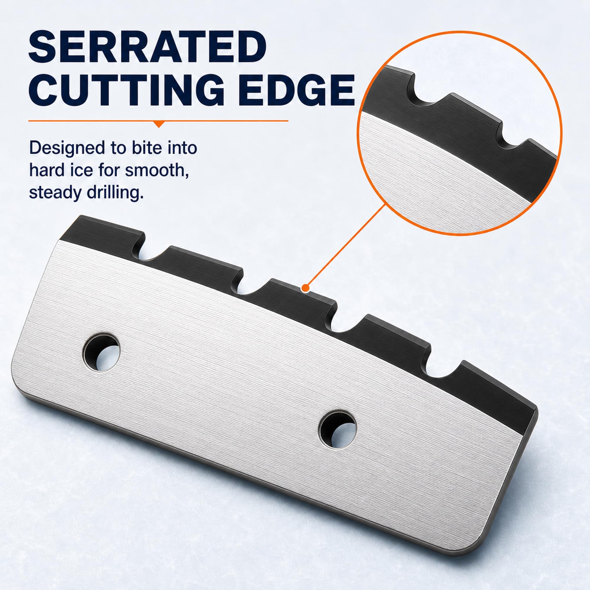 Lot de 2 lames de rechange pour tarière à glace dentelée de 15,2 cm, compatibles avec les tarières manuelles Select StrikeMaster Mora, lot de 2 avec boulons et clé hexagonale