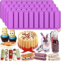 Vista 1 de Funshowcase Barra rectangular oblonga de chocolate para galletas, bloque de palo, cubo de hielo, bandeja de gelatina, molde de silicona para dulces