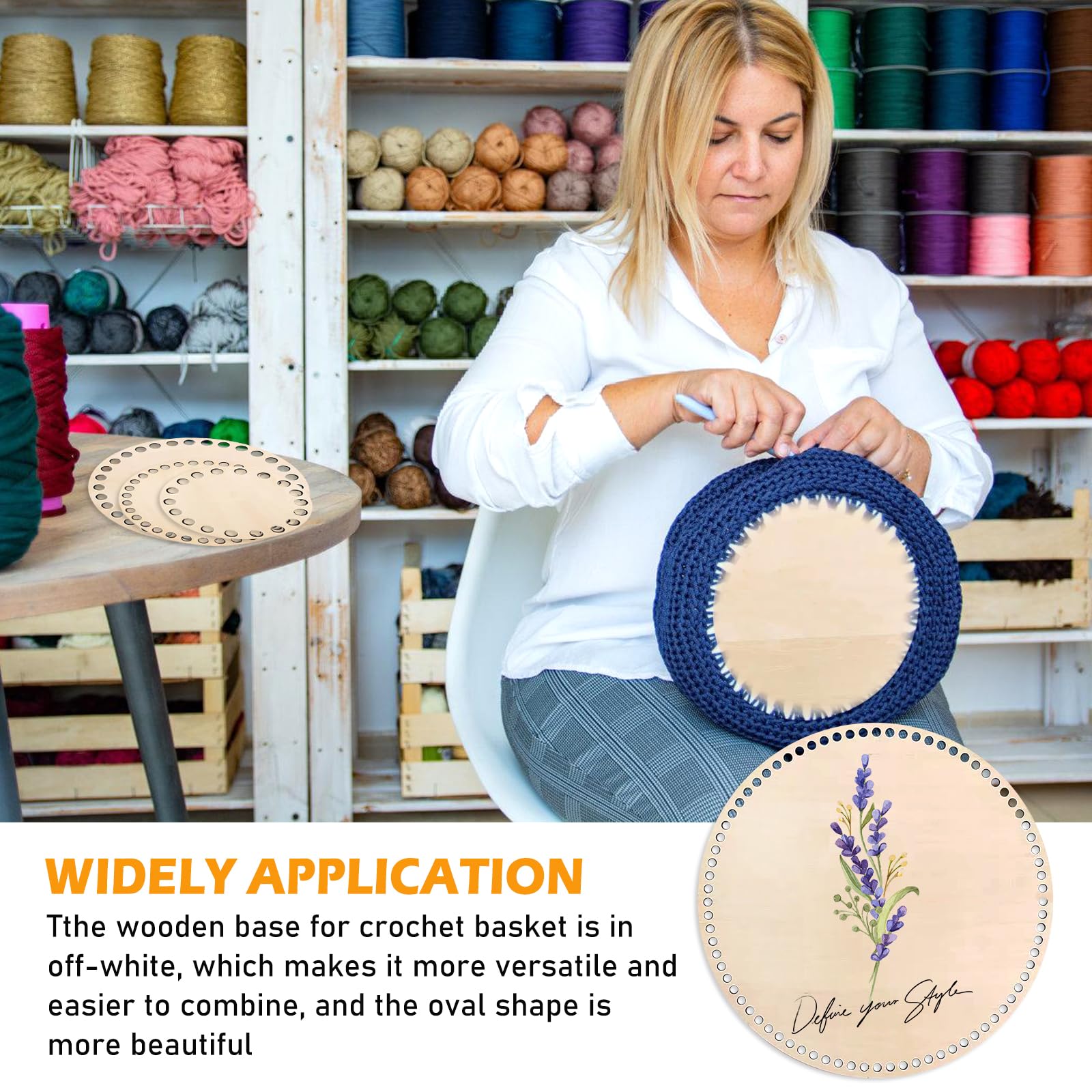 Objets Décoratifs,Fond De Panier En Bois Naturel,20 Pièces,pour Crochet,Base En Bois- 20cm