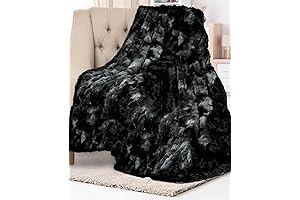 Black and Grey Faux Furry Throws