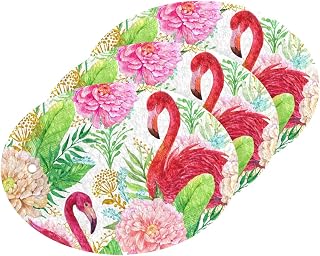 MAOBLYR Quick Absorption Household Cleaning Sponge,Double-Sided Reusable3.54x2.56In,Kitchen Tableware Multi-Purpose Cleaning 3 Sets-Pink Flamingos