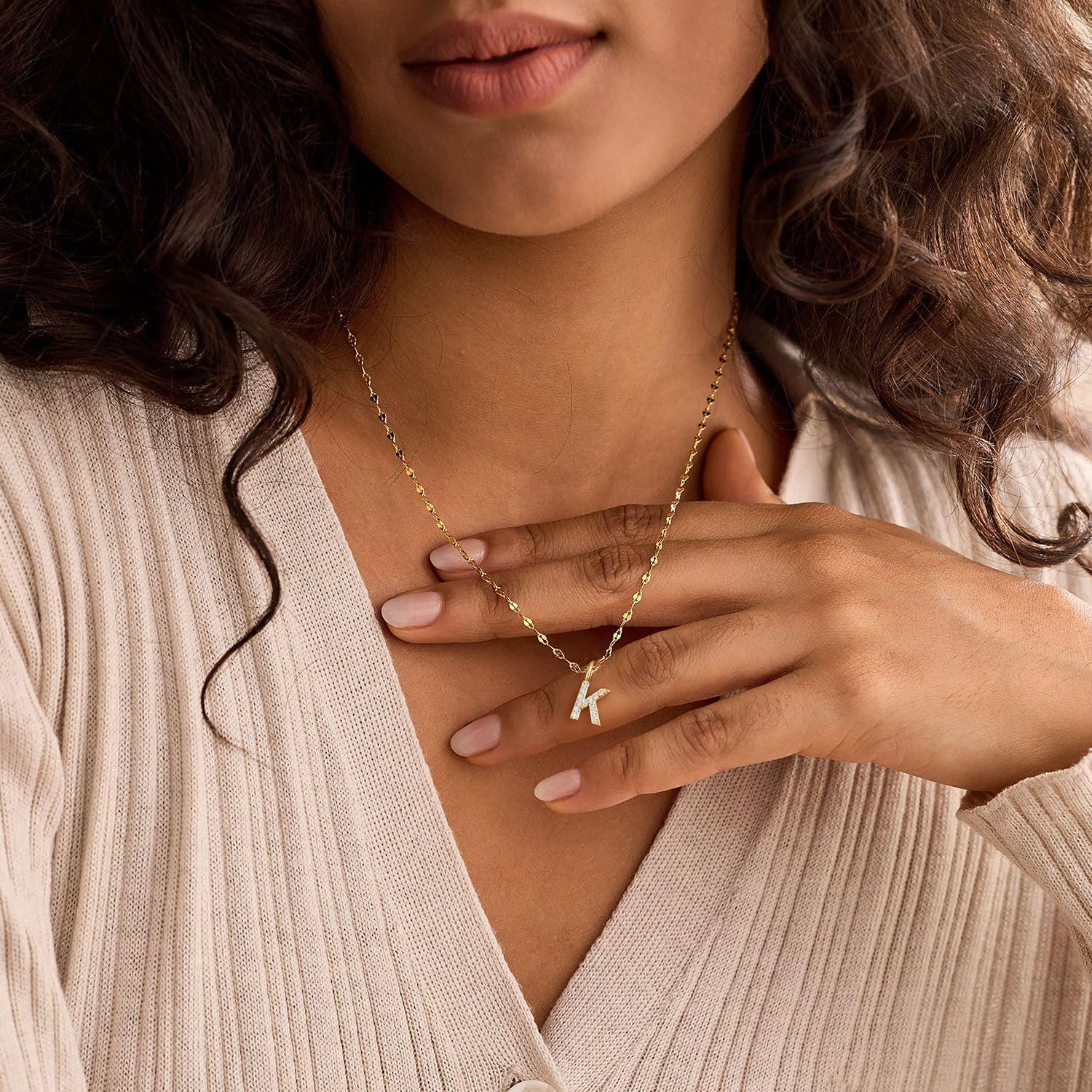 Initial Necklaces for Women,14K Gold Plated Necklaces, A-Z Letter Pendant Charm Necklace Trendy Dainty Hypoallergenic CZ Custom Personalized Name Necklace Gold Jewelry Birthday Christmas Gift for Her - Image 4