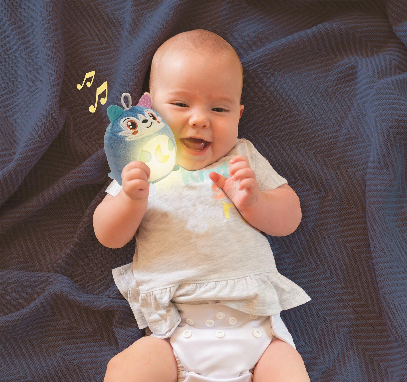 Clementoni Baby for You - Twinkle Twinkle Little Wolf, lampka nocna dla dzieci, 0-miesięczna gra dla dzieci +, wilk z kojącymi światłami i dźwiękami, wsparcie dla spokojnego snu, 17554