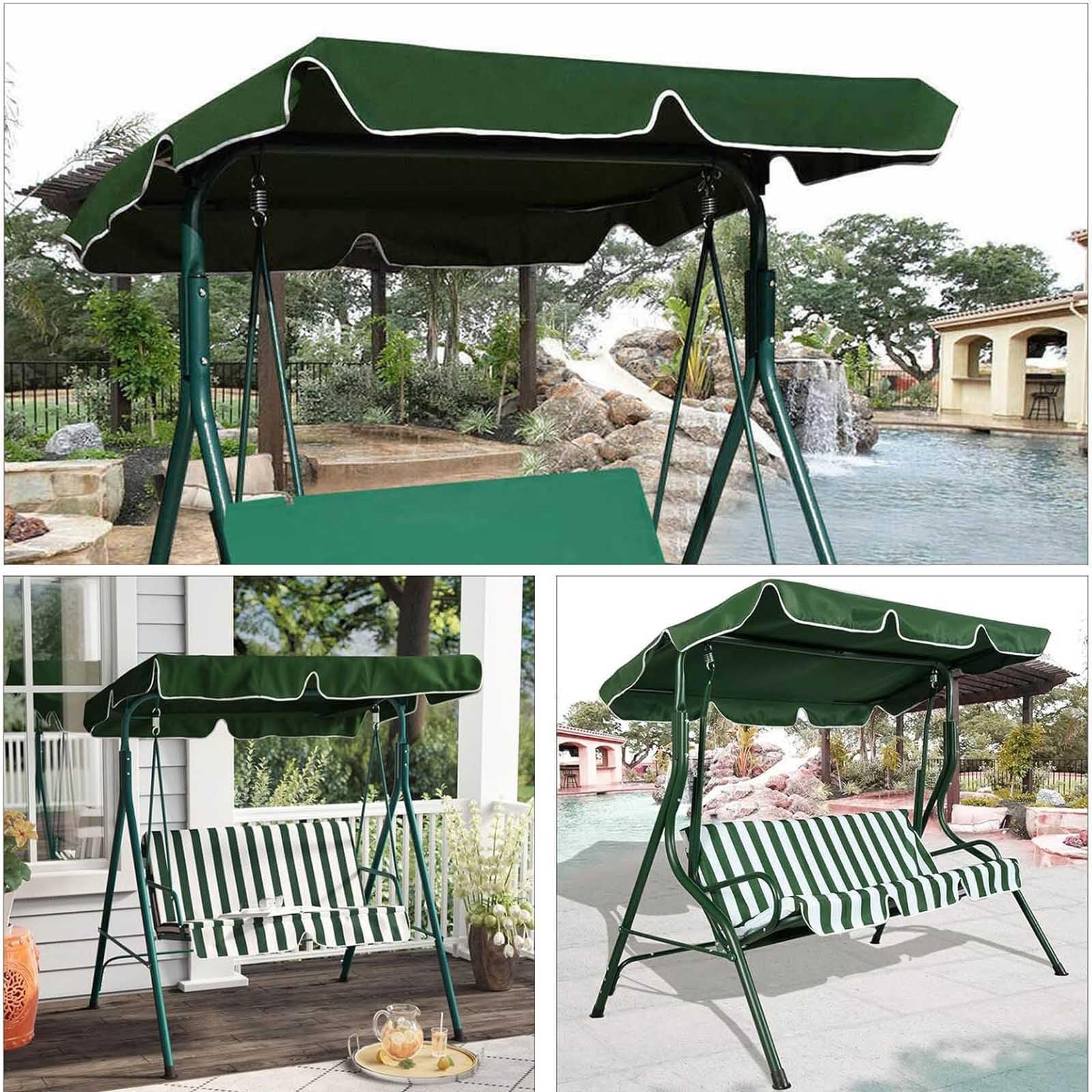 Générique Toit de Rechange pour Balancelle de Jardin 3 Places Toit Pare-Soleil Universel Toile de Rechange pour Balancelle Jardin Exterieur Housse de Rechange Toit de Balançoire,Beige,164x114x15CM