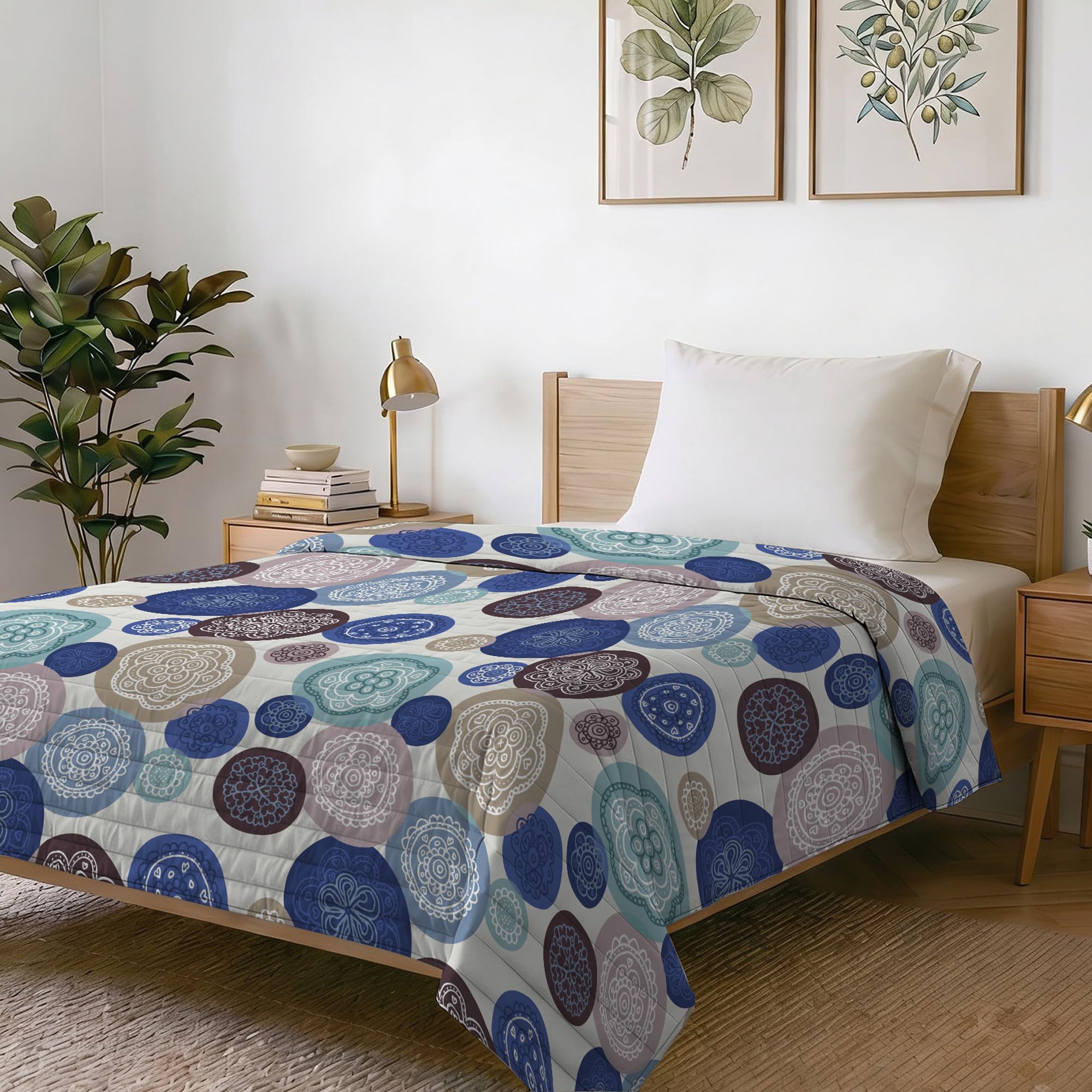 Italian Bed Linen printed summer quilt FANTASY, polyester filling, Murrine, 220x270cm