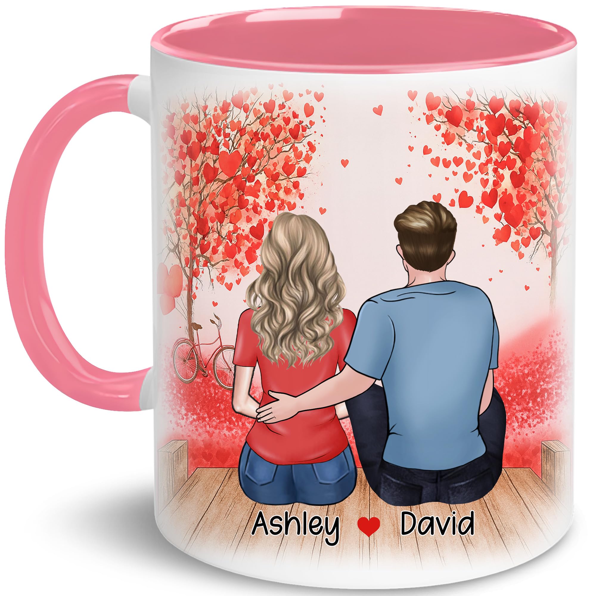 VUNVUT86 Personalized Valentine's Day Couple Mug - Valentine, Anniversary Mug For Him Her - Custom Design Coffee Cup For Boyfriend, Girlfriend, Husband, Wife - Anniversary, Wedding Coffee Cup