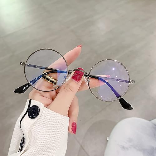 Miniatura 9 de Onrtry Gafas redondas de bloqueo de luz azul para mujeres y hombres lentes circulares transparentes con marco de metal
