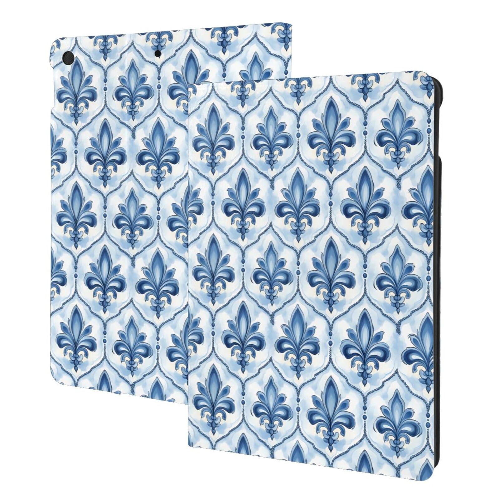 Étui iPad 10.2 housse de tablette folio motif imprimé bleu avec support - 6