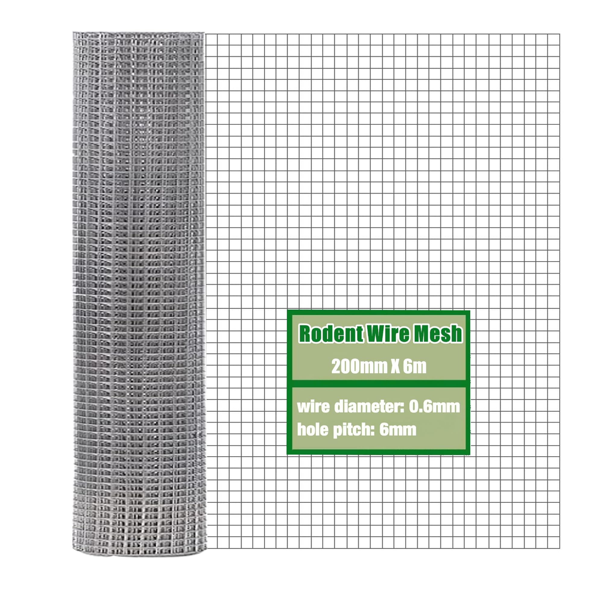 Oursouion Rodent Proofing Wire Mesh 200mmx6m Galvanised Wire Mesh Roll,Rat Mesh for Filling In Gaps Around The Home & Garden,Keep Rats Out,Chicken Wire Mesh,Mice & Mouse Mesh Sheet- Metal Mesh