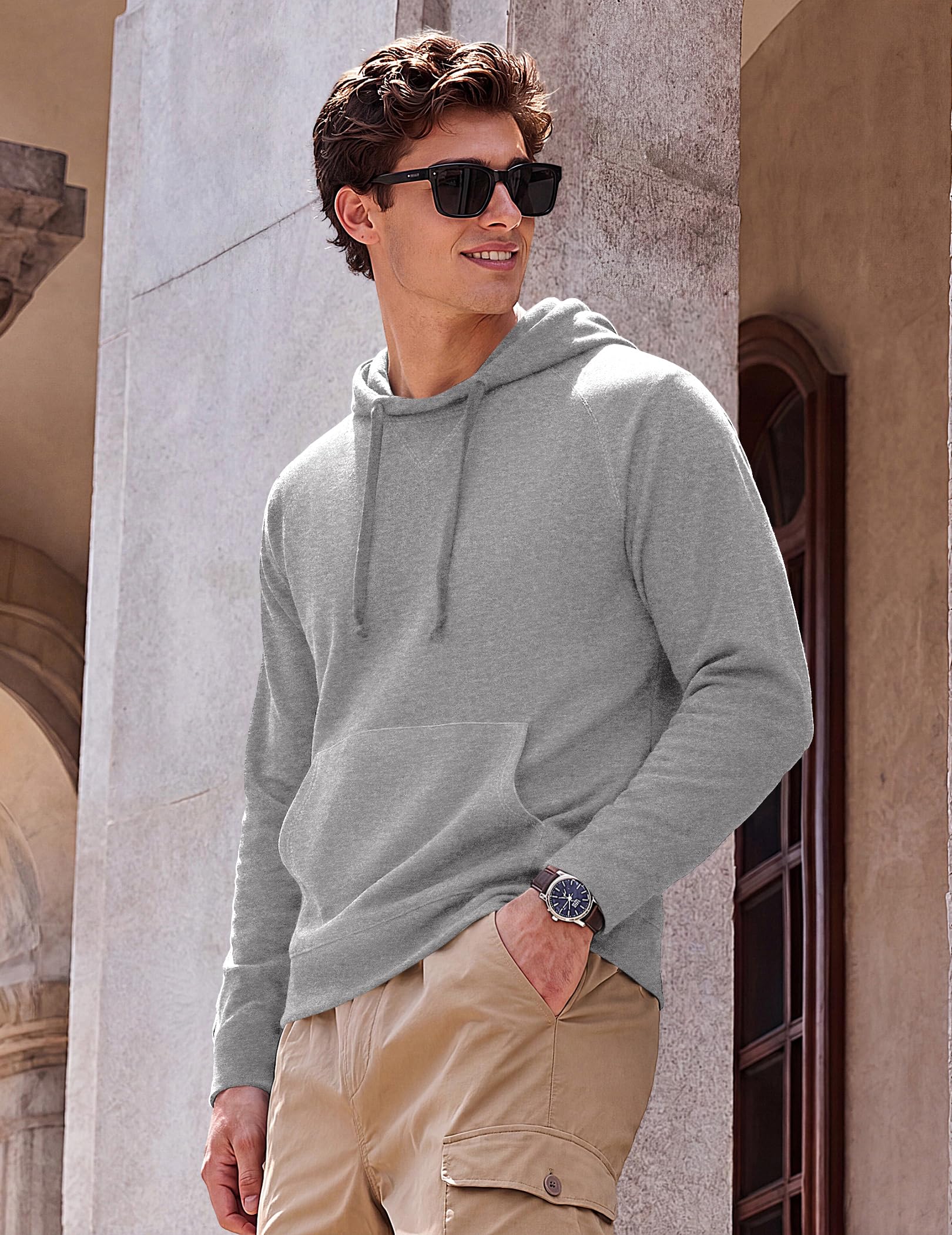 COOFANDY Sudadera con Capucha Hombre Manga Larga Cordón
