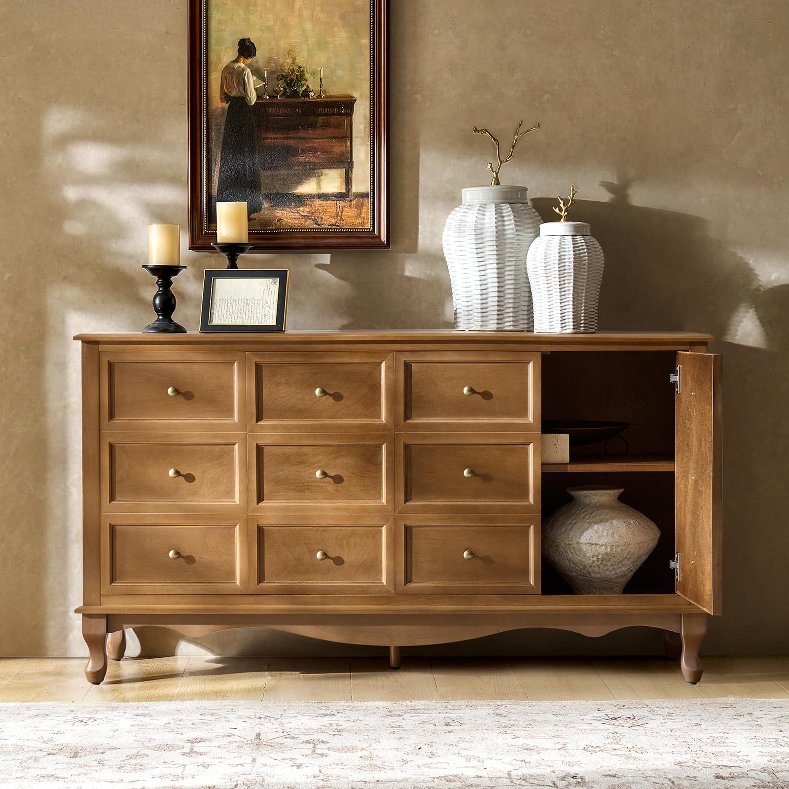 HULALA HOME Transitional Solid Wood Sideboard
