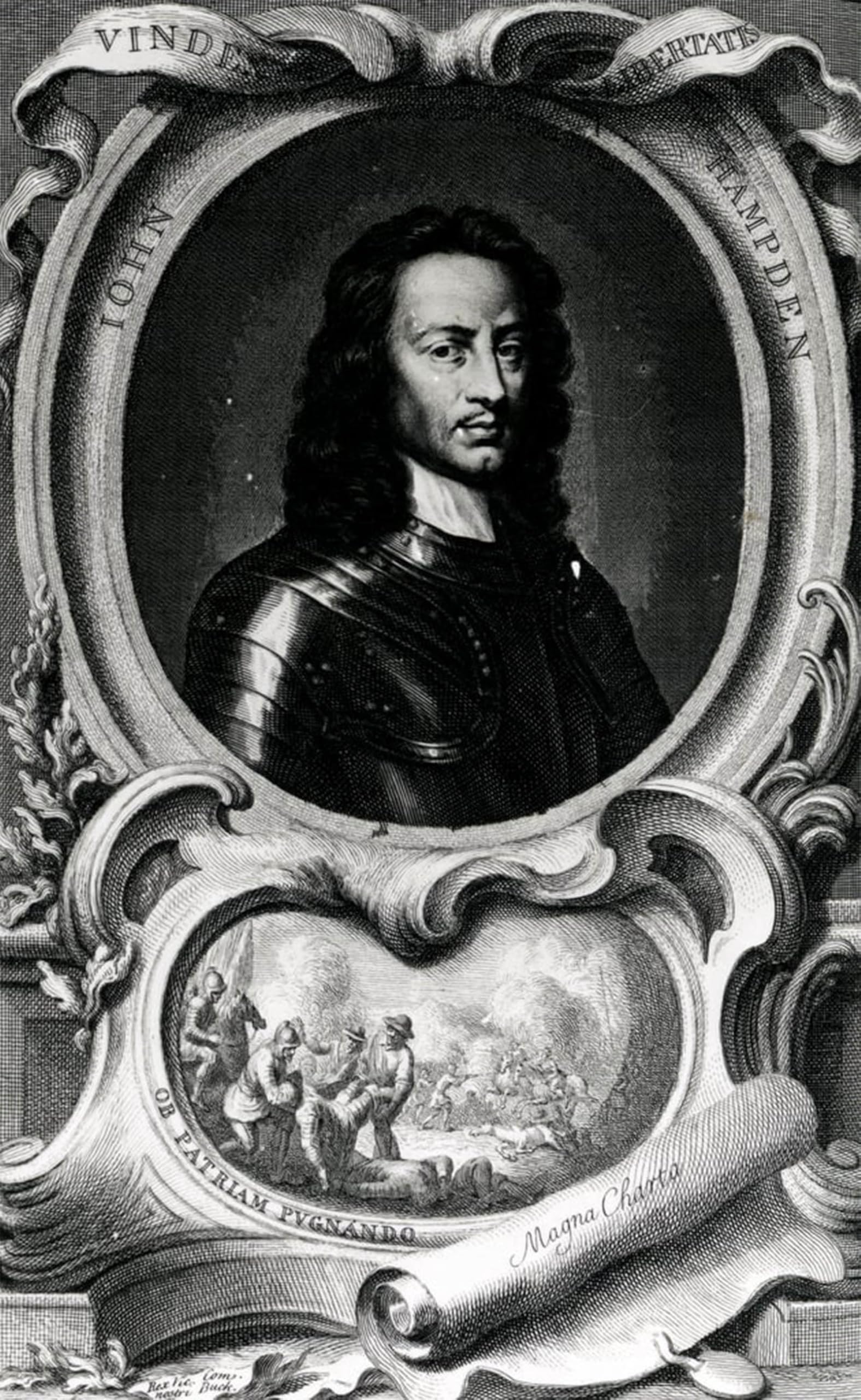 ARTXLXXBN Famous Art Print Poster Vintage Wall Art John Hampden by Jacobus Houbraken Canvas Art Poster for Home Decor 60x90cm