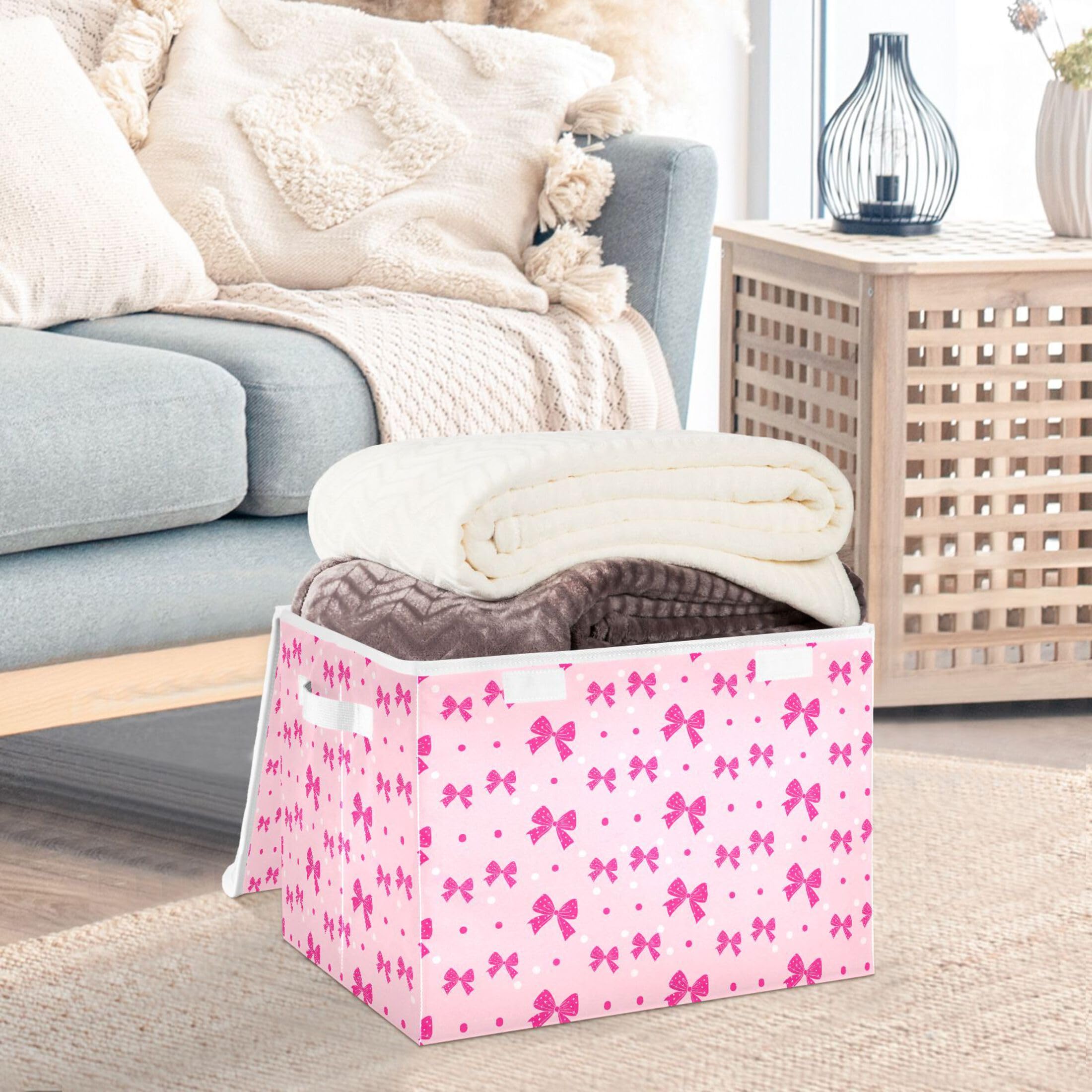 Amazon.com - VEKELEE Bright Pink Bows and Polka Dots Storage Bin