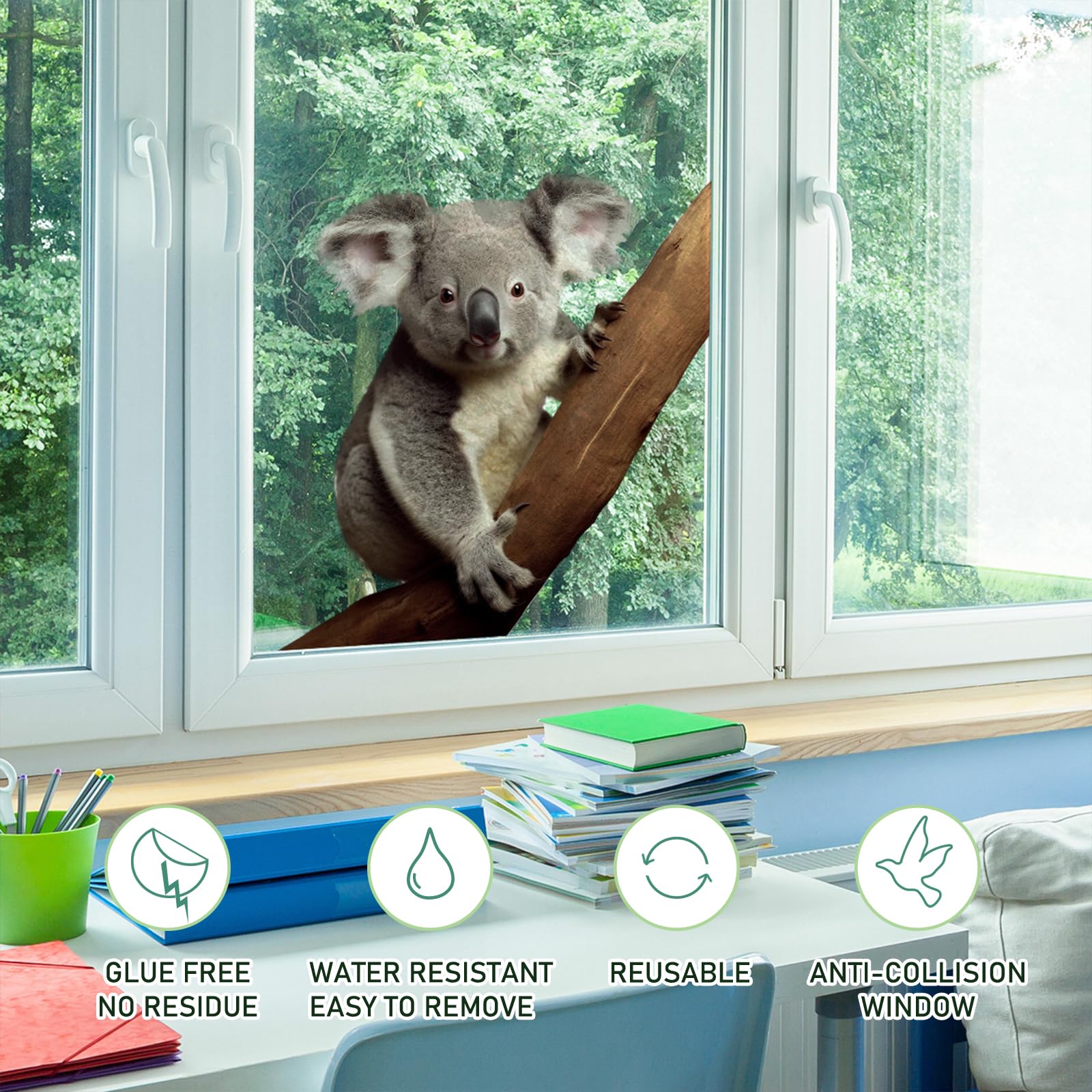 Lifelike Koala On Tree Wall Decal - Removable Nursery Animal Sticker - View #10