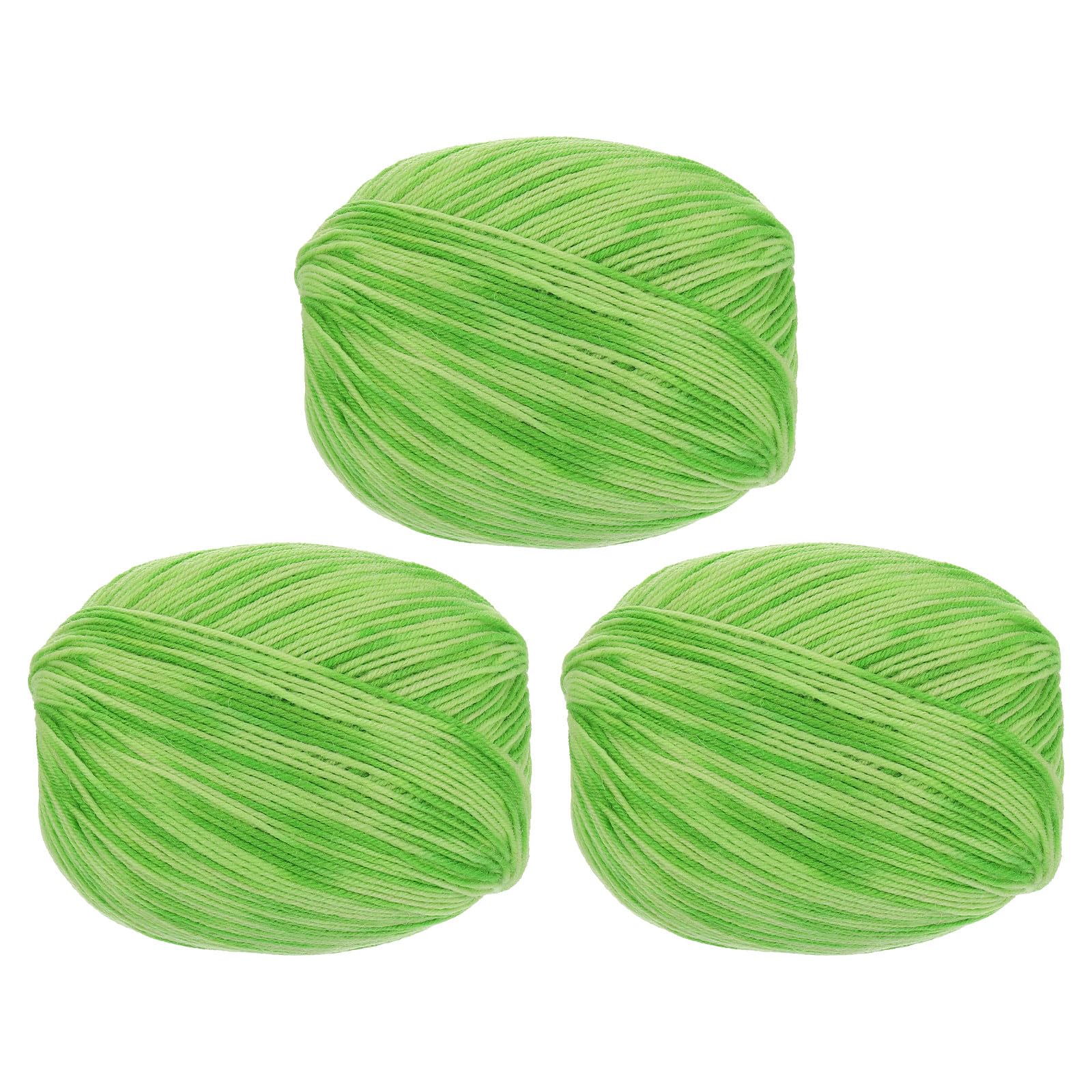 sourcing map 100% Wool Yarn, 4-Ply Wool Roving Luxurious and Soft Yarn Hand Dyed Yarn for Hand Knitting Crocheting, 3.52 OZ, 306 Yard (Green Gradient, 3 Ball)