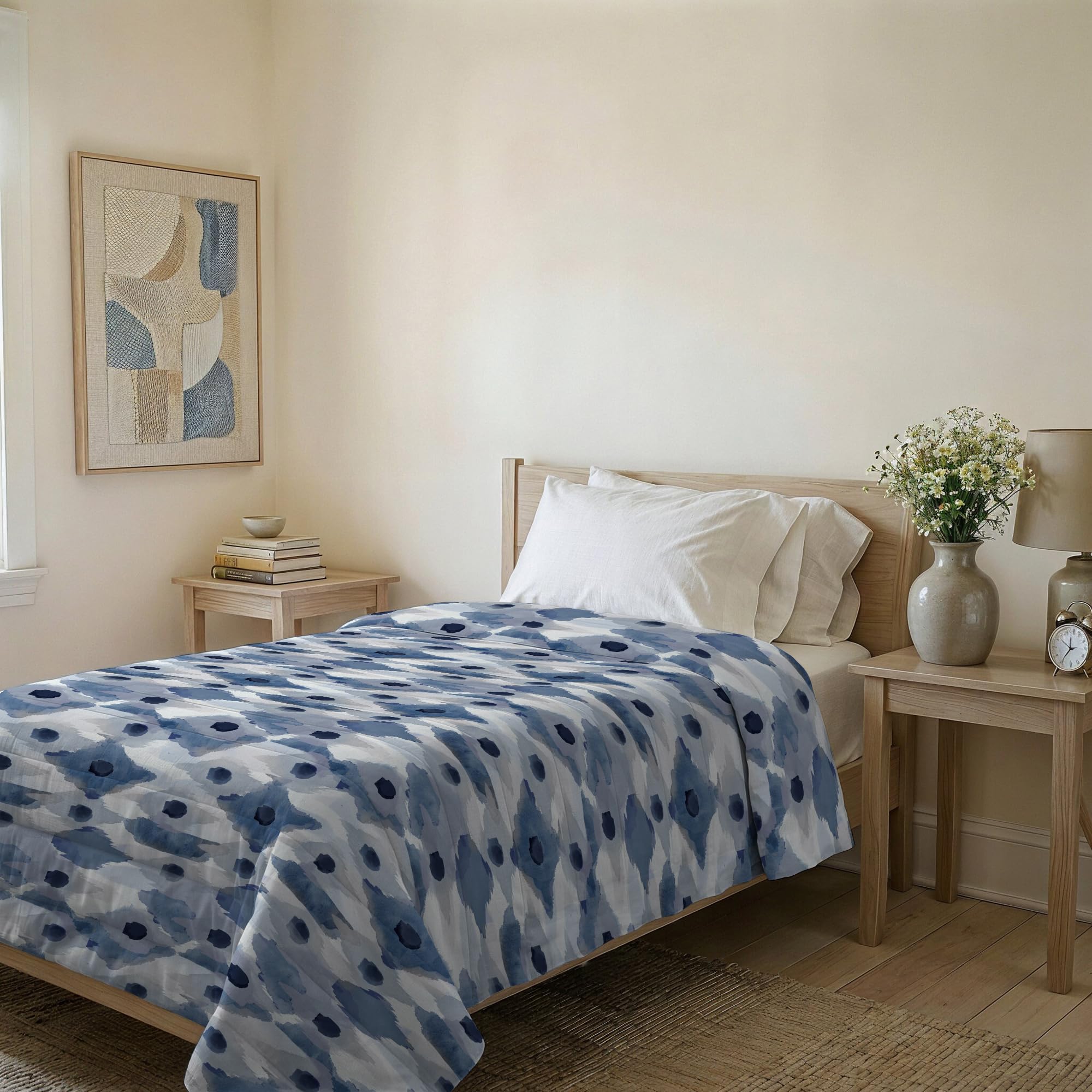 Italian Bed Linen BASIC Calypso Printed Summer Quilt, Microfibre, Single 160 x 240 cm