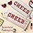 Y1tvei Preppy Patch CHEER Hot Pink Chenille Letter Extra Large Cosmetic Bag PU Leather Waterproof Portable Varsity Cheer Letter Makeup Toiletry Pouch Travel Organizer for Cheerleader Girl (Shell Gold)