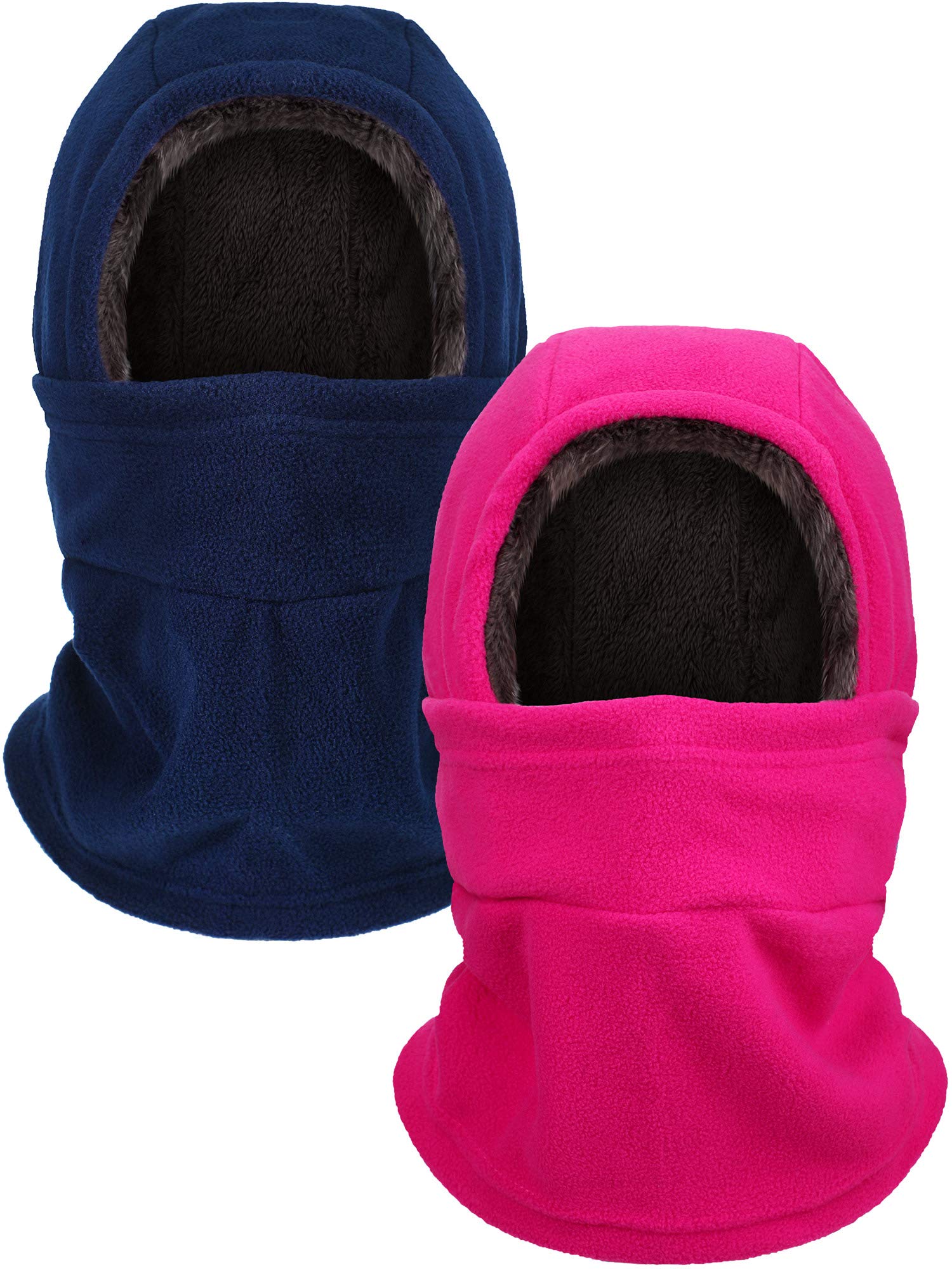 Geyoga Winter Fleece Balaclava Hat for Men Women Full Face Covering Scarf Hood Ski Mask with Drawstring