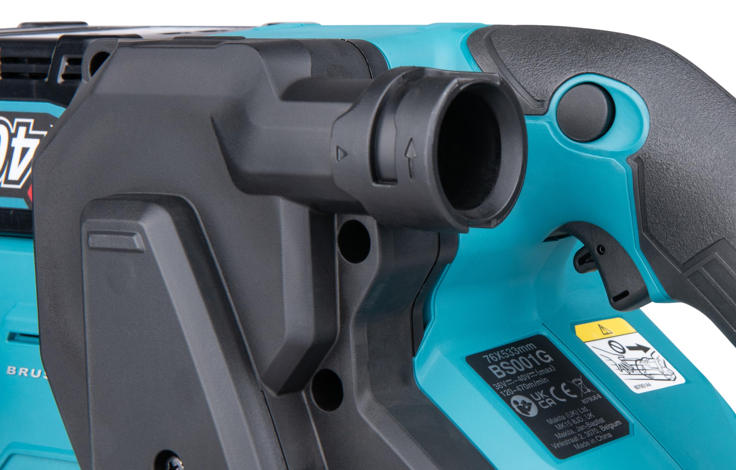 Makita BS001GZ - Smerigliatrice a nastro, 40 V max, larghezza di banda 76 mm, senza batteria e caricatore