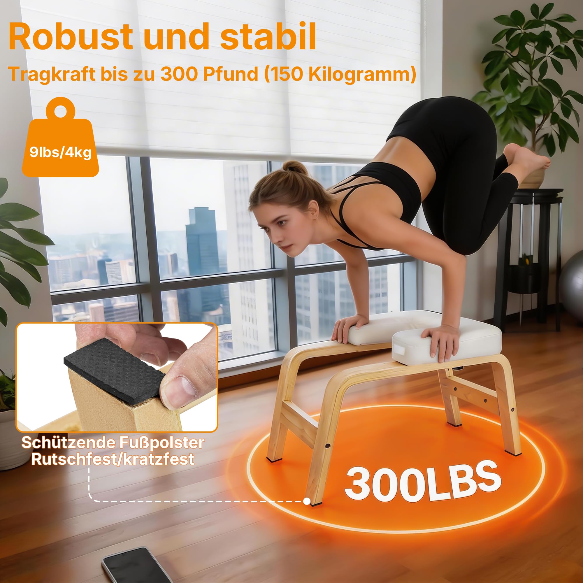 Cucina per yoga di alta qualità, 150 kg 6,3 cm di spessore, imbottitura impermeabile, piedi antiscivolo e yogurt per l'allungamento della schiena per diverse applicazioni come lo yoga, Pilates bianco
