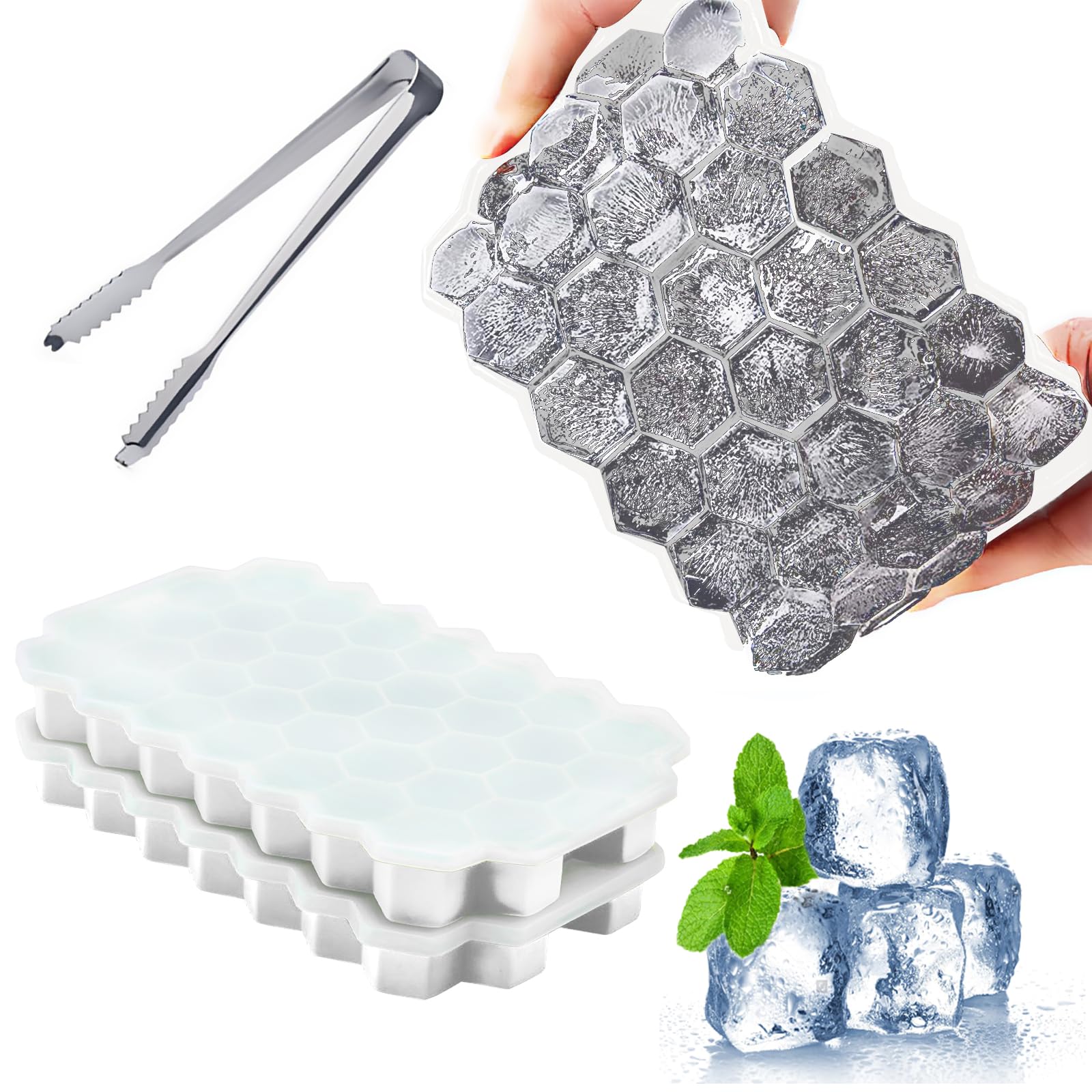 OUDQFCJ 1 Pcs Stampo per Cubetti di Ghiaccio in Silicone