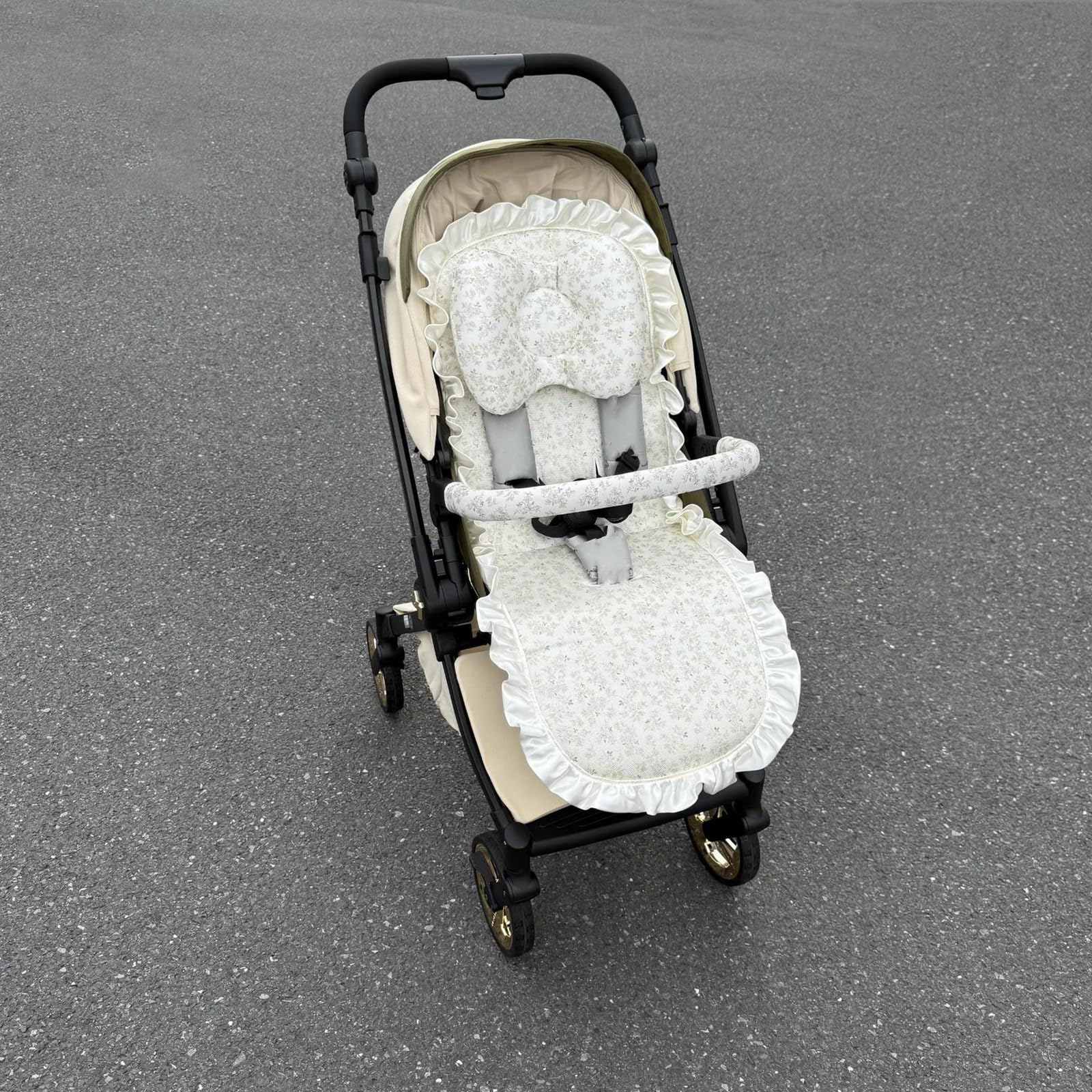 Almohadilla de refrigeración para cochecitos, tela de seda de hielo, funda para reposabrazos, alfombrilla para reposacabezas para uso diario, accesorio de viaje, protector de asiento para cochecitos