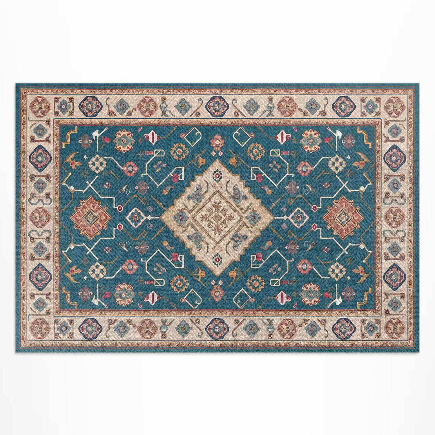 Tapis en vinyle broderie turque résistant pour une décoration de porche durable