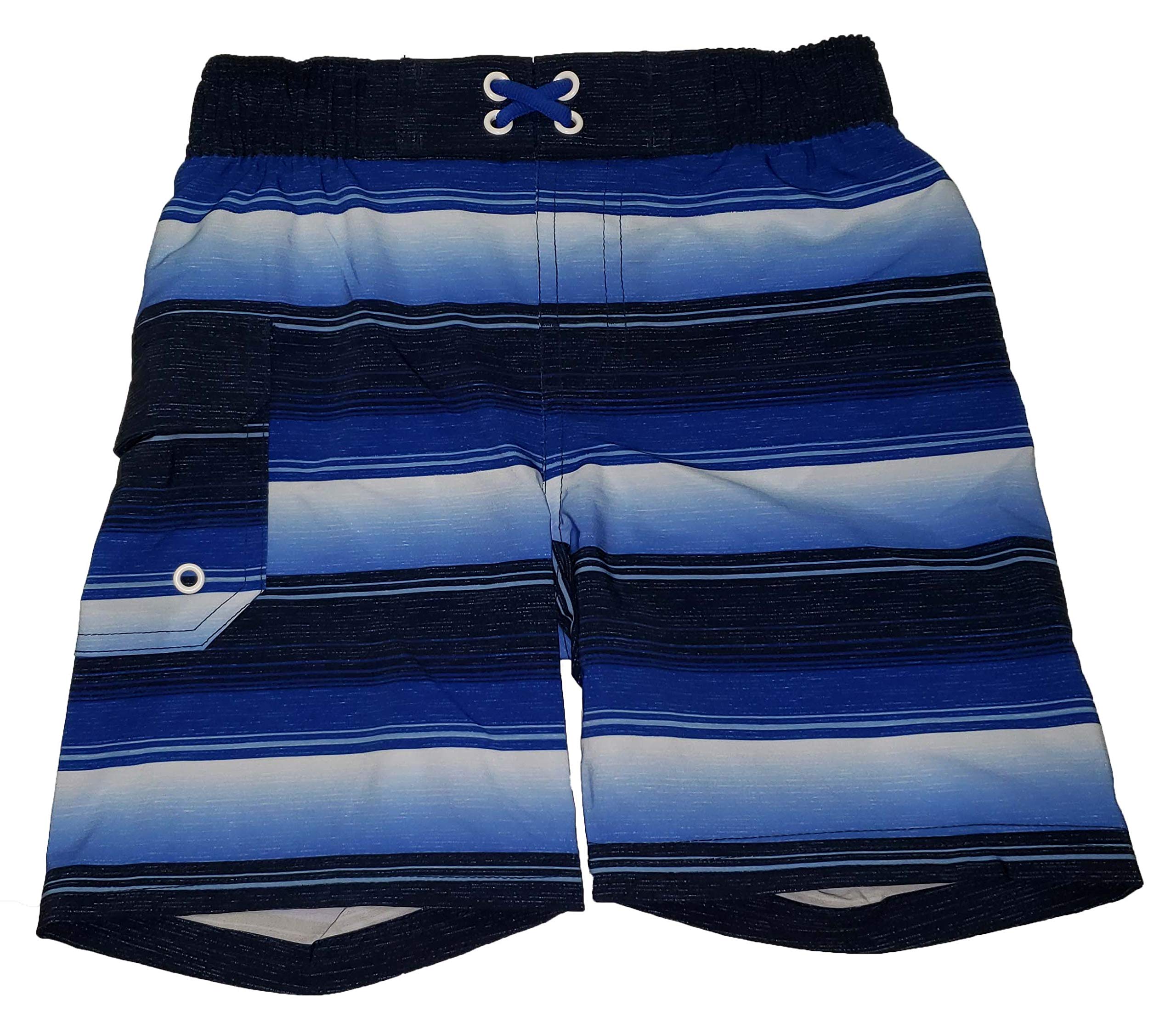 Wonder Nation Boy's Blue Stripe Swim Shorts (X-Small 4/5)