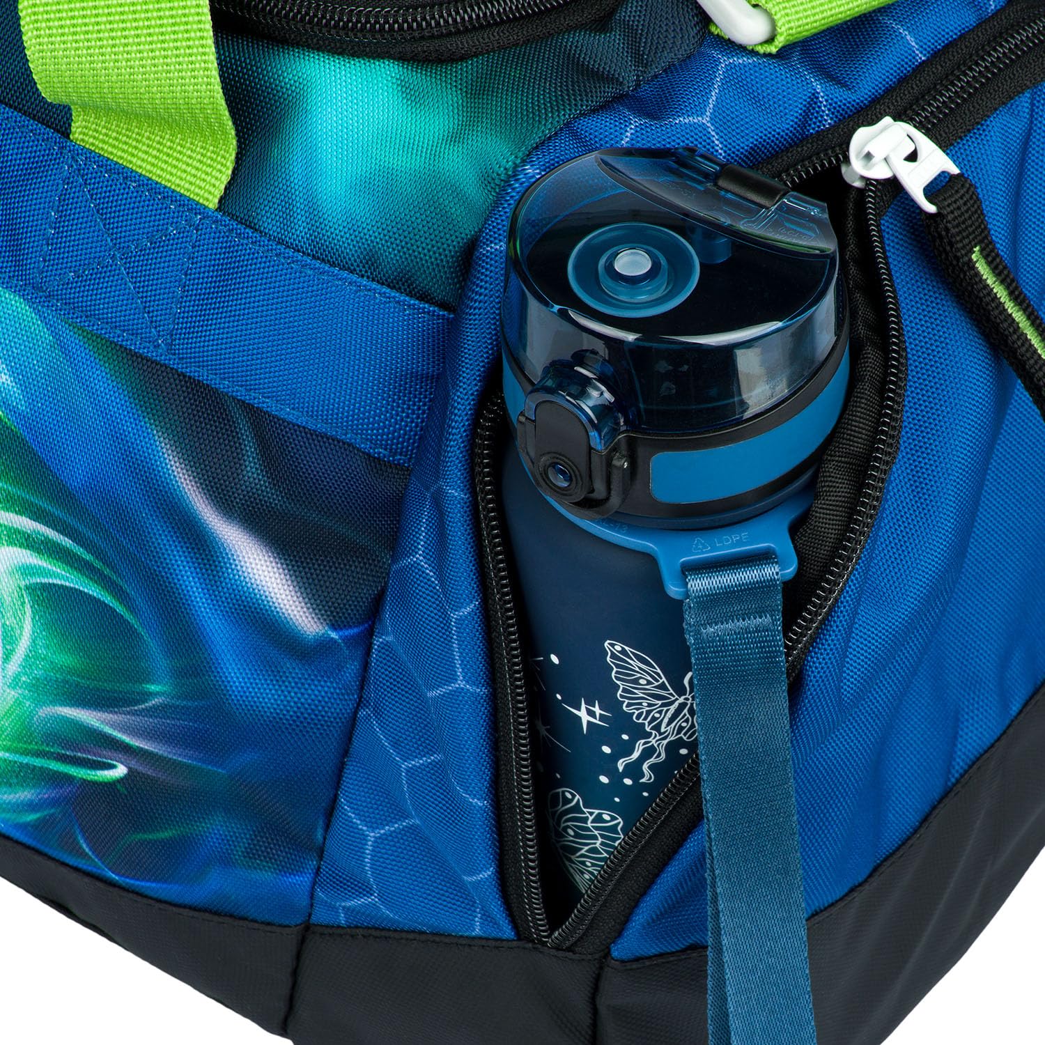 Baagl Sporttasche für Jungen, Reisetasche für Kinder, Schwimmtasche Kompakt und Robust für Sport, Schule und Reisen (Fußball Ball)