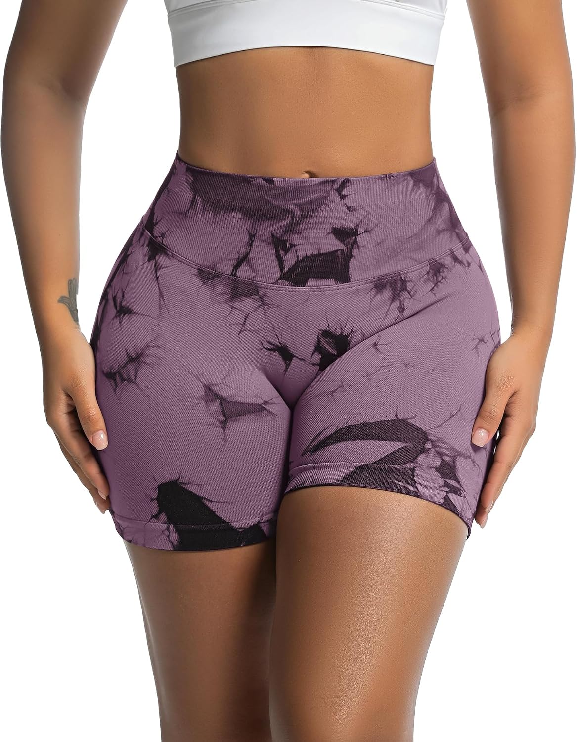 OVESPORT Seamless Workout Shorts for Women Scrunch Butt Lifting Gym Booty Biker Short Pants image 2