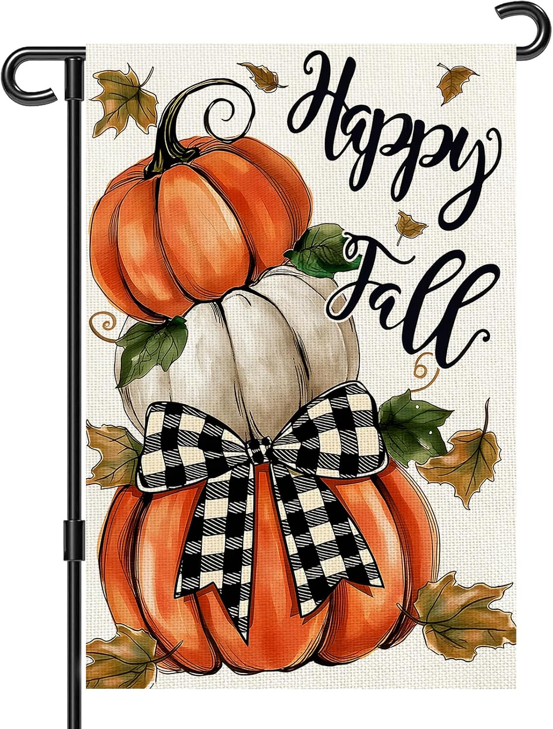 Fall Garden Flag 12x18 Inch for Outside Double Sided Fall Decorations Outdoor Yard Sign Pumpkin Happy Fall Banner for Thanksgiving Autumn Decor