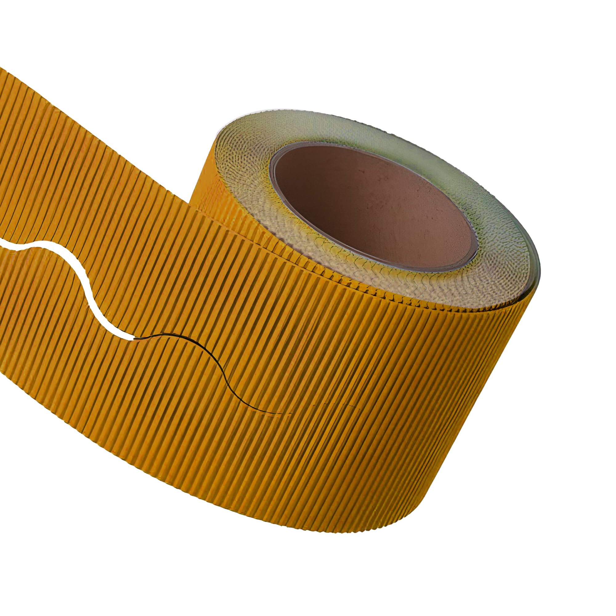 PAPERCUTZ Corrugated Border Roll (5.7cm x 15 metre), School Display Borders for Classrooms Decoration, Fade Resistant Scalloped Edge Border Roll for Bulletin Boards (Buttercup) — image 1