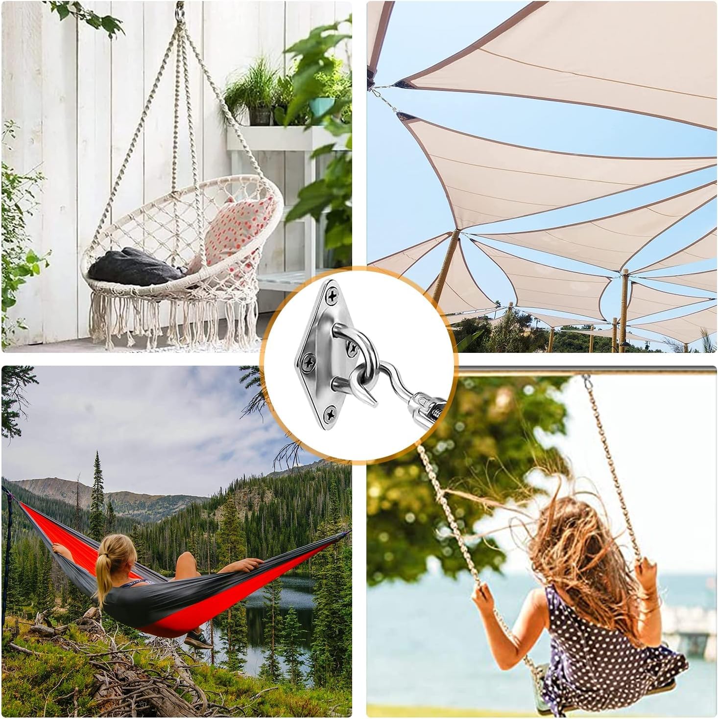 MENGH Sonnensegel Befestigung Set Befestigung Sonnensegel HardwareKit 304  Edelstahl Markisen Befestigungsset fr Garten, sonnensegel zubehr  Befestigung for Dreieck und Quadrat Hardware Zubehr Kit : Amazon.de: Garten