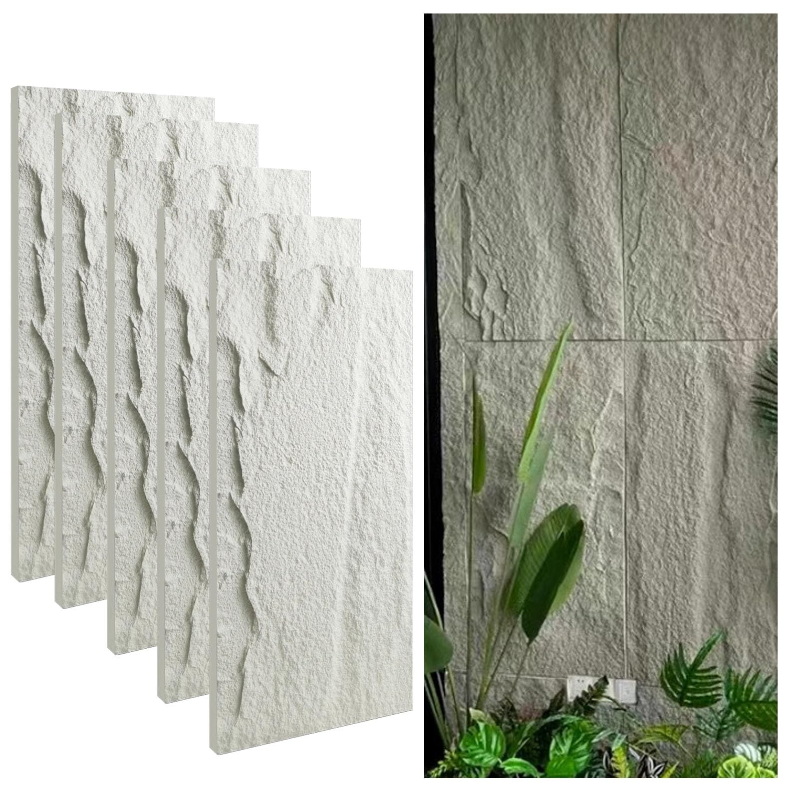 Pannelli Decorativi Pareti Pannelli Murali 3D Effetto Roccia Sintetica In Poliuretano per Interni ed Esterni, Pannelli con Carta da Parati Testurizzata 60 X 120 Cm, Pannelli Decorativi per Rivestiment
