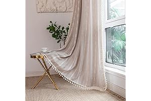 Linen Curtains 96 Inches Long: Embroidered Boho Style for a Chic Ambiance