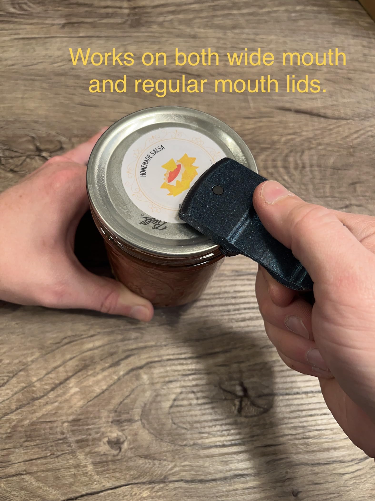 Canning Jar Opener, Mason Jar Opener Canning Tool, Releases Vacuum Seal on Wide Mouth and Regular Mouth Lids (Orange, No Magnets)