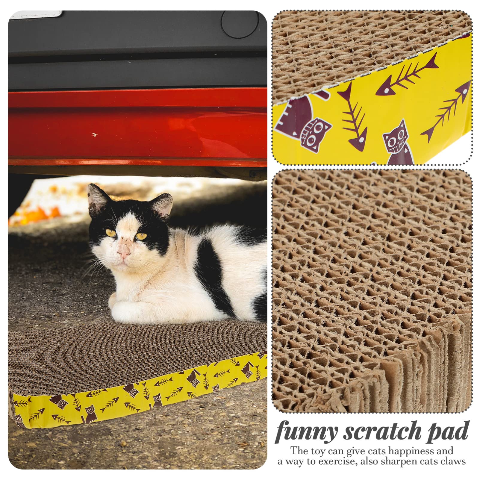 Happyyami Tiragraffi in Cartone Ondulato per Gatti 2pezzi Gioco Domestico per Sfogare Graffio
