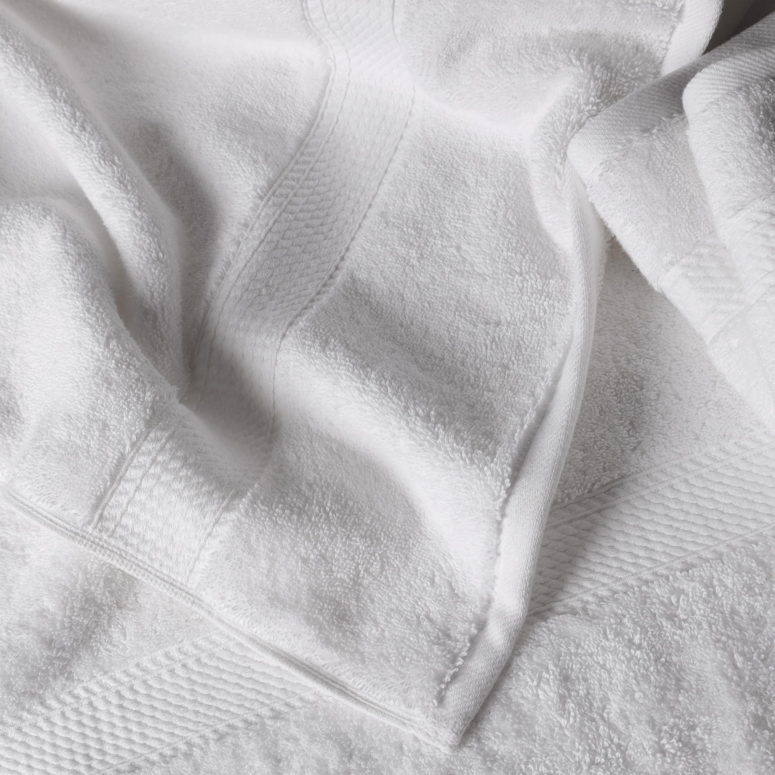 Superior - Set di Asciugamani in Cotone Egiziano 900 Grammi, 6 Pezzi, Bianco