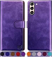 Vista 11 de SUANPOT Funda tipo cartera para Samsung Galaxy S21 FE con bloqueo RFID, soporte para tarjetas de crédito, de piel sintética, con tapa para teléfono