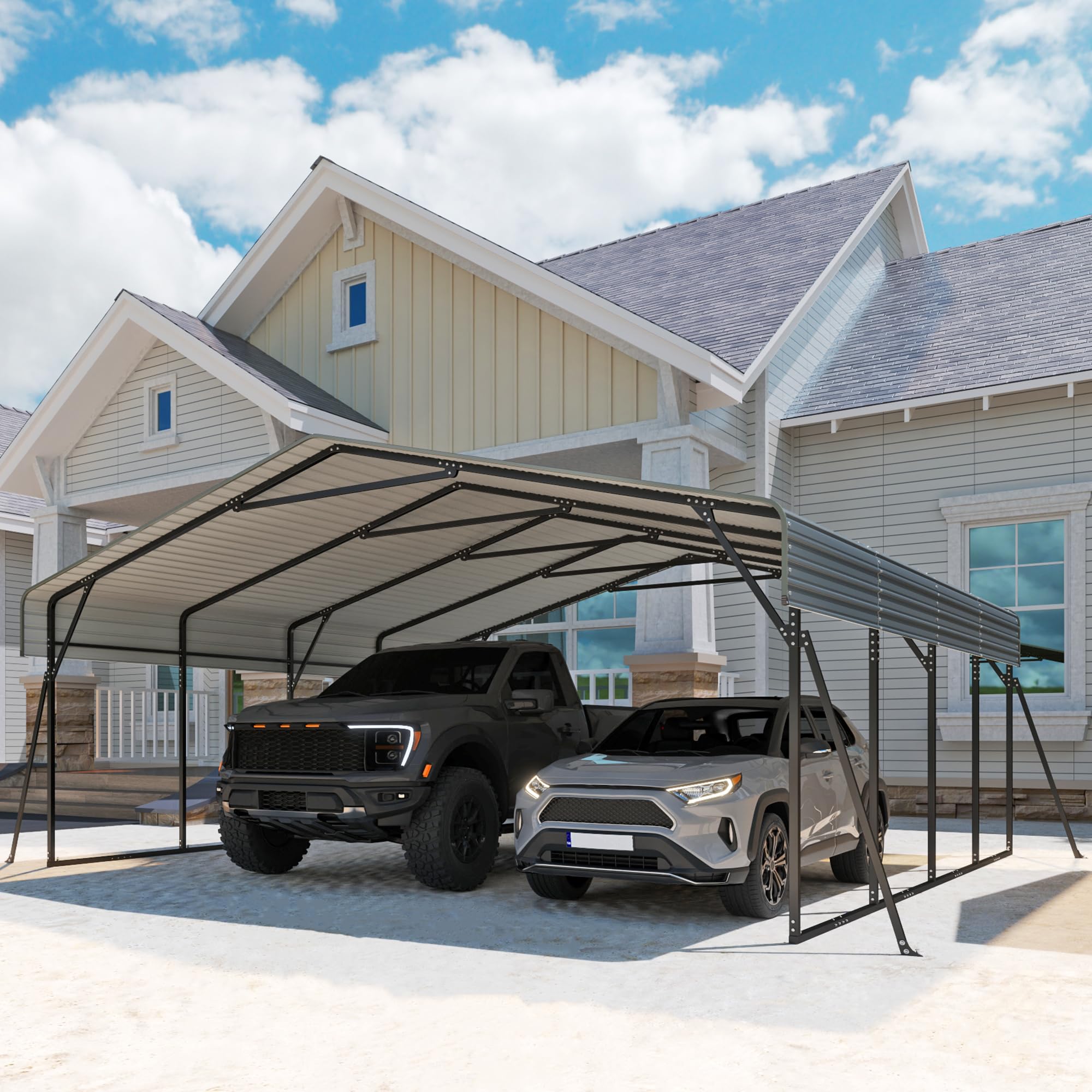 Amazon.com: Real Relax 20x20ft Metal Carport, Heavy Duty Carport