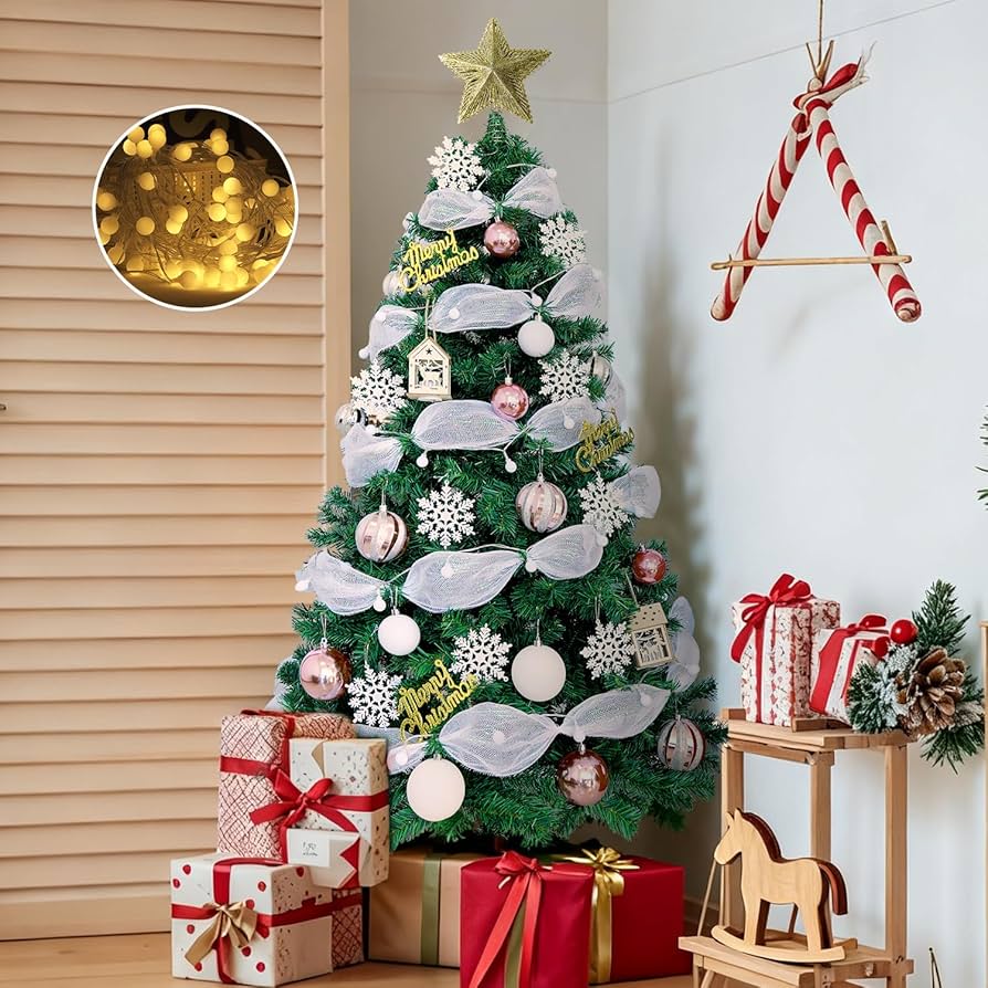 クリスマスツリー　120cm　リースのおまけつき Amazon.co.jp: クリスマスツリー 120cm 2025年限定モデル【LED飾り