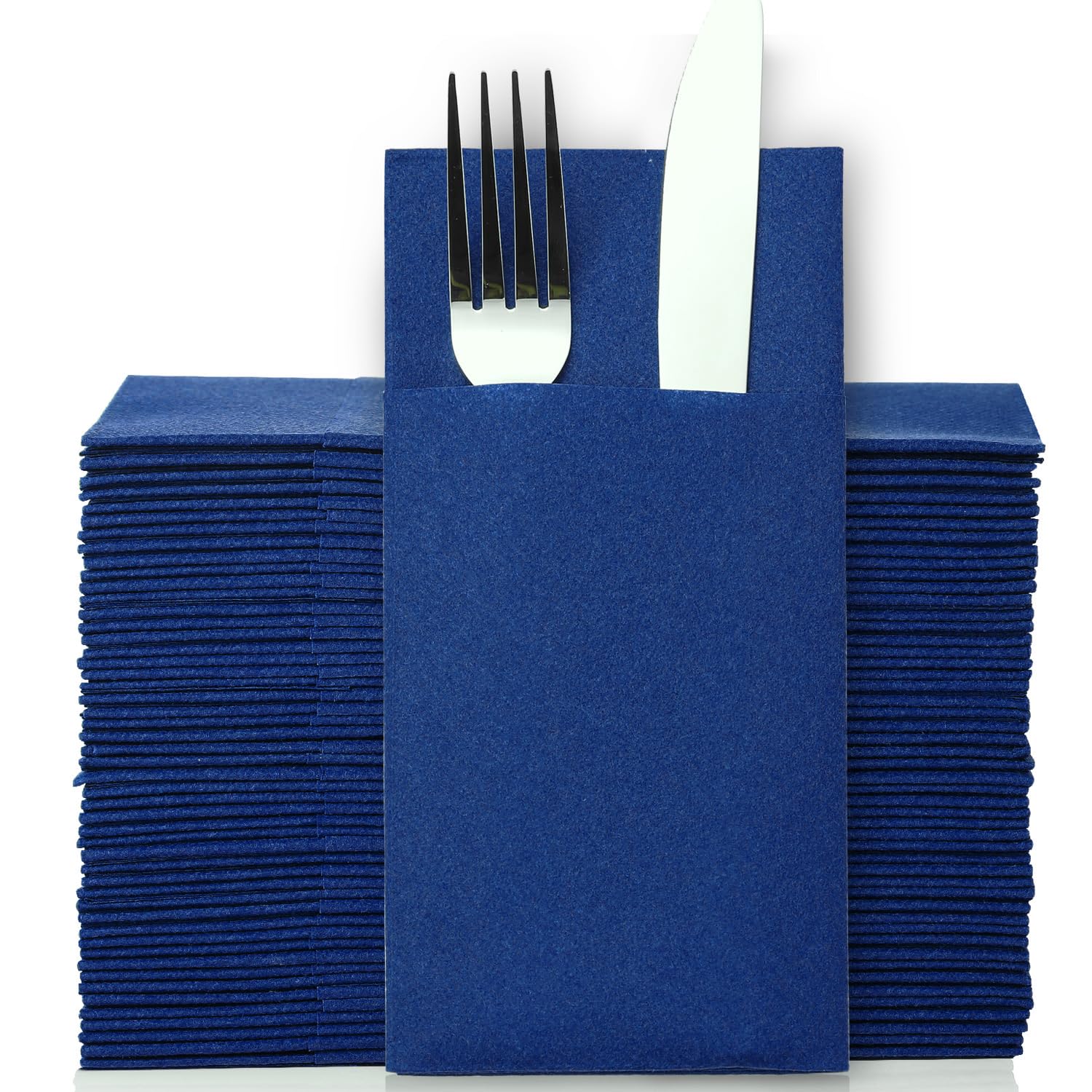 JINYUDOME Serviettes De Table Jetables, Toucher Lin, Avec Poche Intégrée Pour Couverts (50