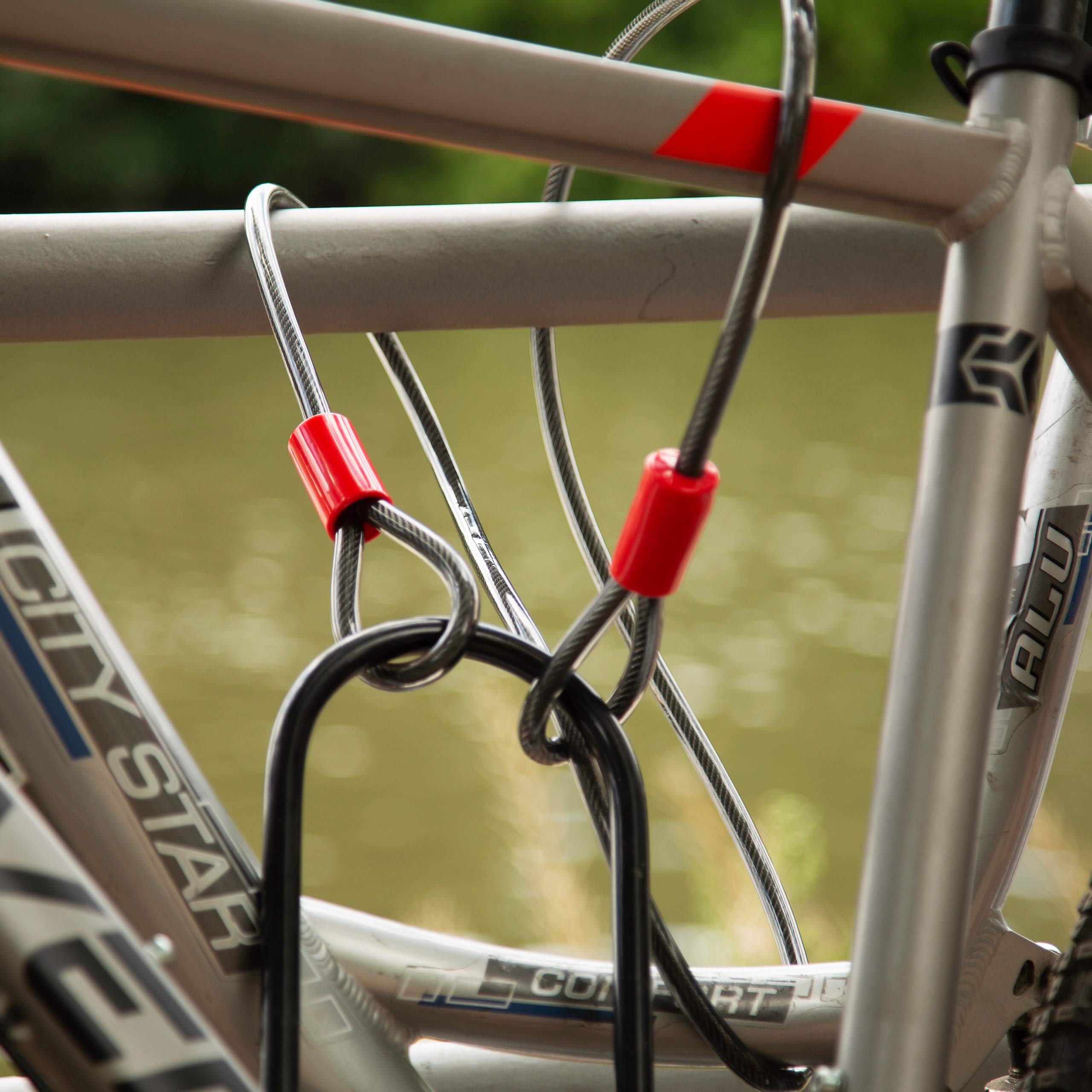 Relaxdays Cavo Extra Lungo da 2m in Acciaio Rivestito per Biciclette e Bagagli, Nero