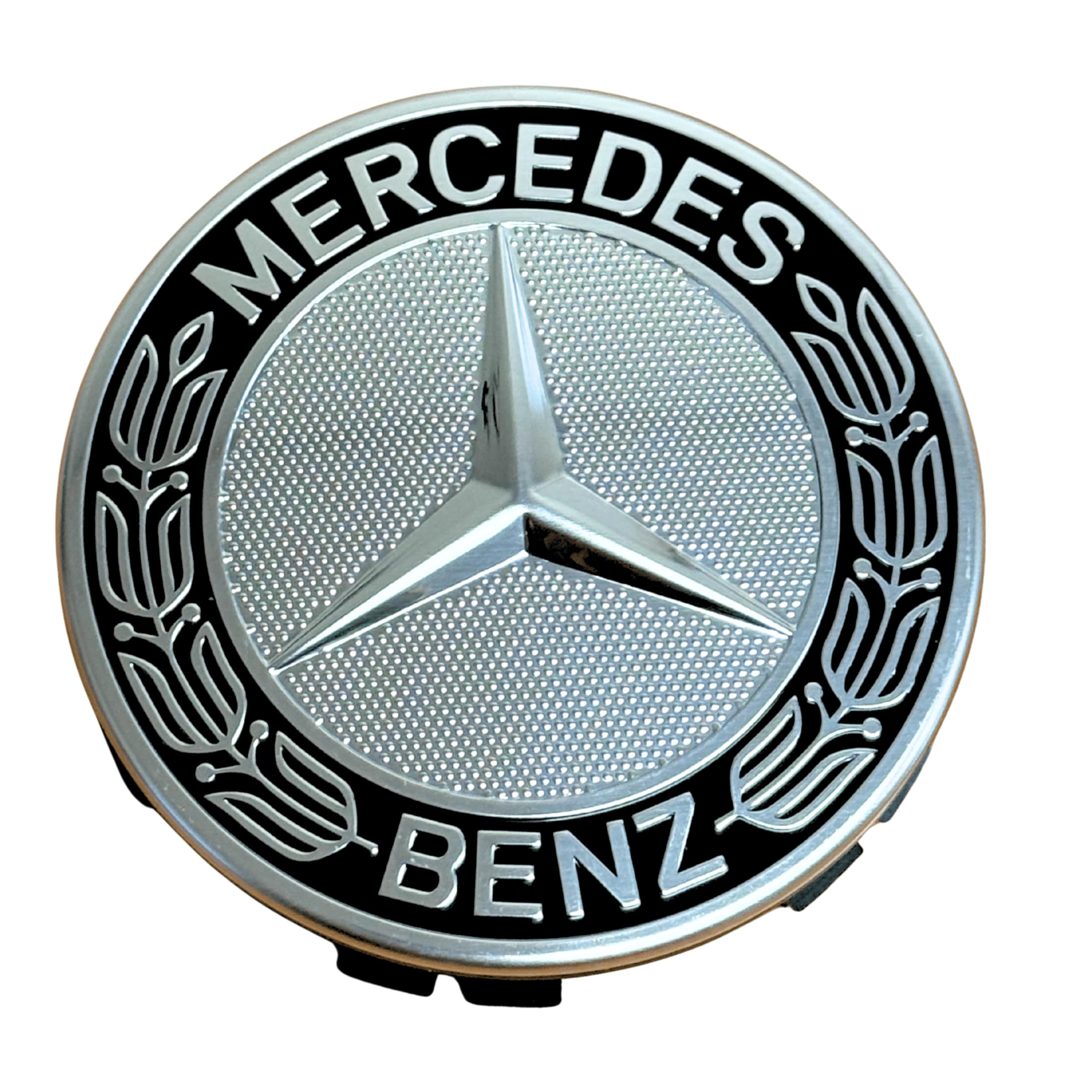 Mercedes-Benz Black Classic Logo Wheel Center Cap, Genuine MB Parts