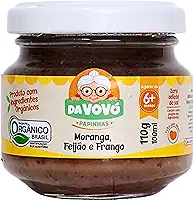 Da Vovó, Papinha Infantil, Linha +6, Orgânica, Sabor Moranga, Feijão e Frango, 100ml