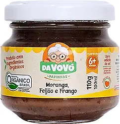Da Vovó, Papinha Infantil, Linha +6, Orgânica, Sabor Moranga, Feijão e Frango, 100ml