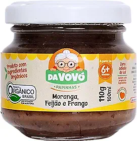 Da Vovó, Papinha Infantil, Linha +6, Orgânica, Sabor Moranga, Feijão e Frango, 100ml