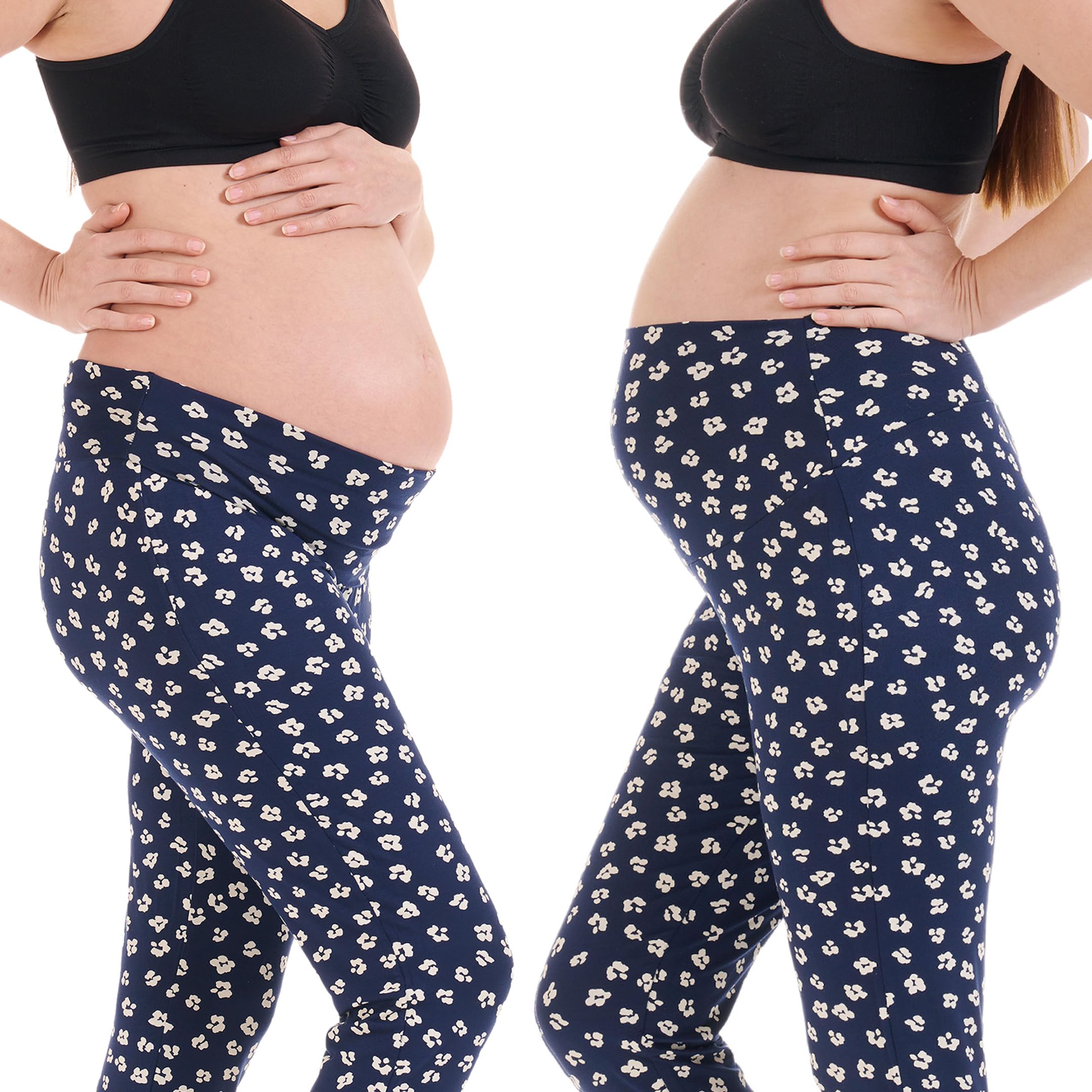 Herzmutter Pigiama Premaman Manica Corta - Pigiama Allatamento - Pigiama maternità Ospedale - Pigiama Due Pezzi - Motivo - 2950