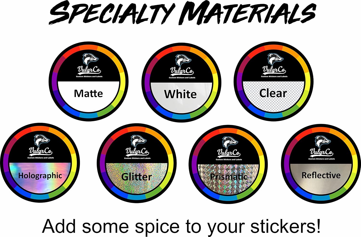 VulgrCo Personalized Custom Individually Die Cut Stickers Decals for Fun, Business, Weddings, Birthdays, Gifts Waterproof (Standard Stickers)